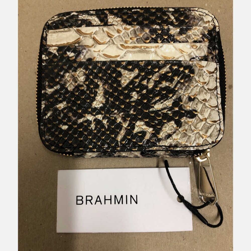 Brahmin Travel Wallet Zip Around Espresso Mist - Picture 2 of 5